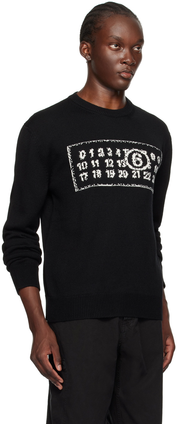 MM6 Maison Margiela Black Jacquard Sweater MM6 Maison Margiela