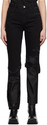 Raf Simons Black Double Destroyed Jeans
