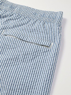 MR P. - Striped Cotton-Blend Seersucker Swim Shorts - Blue