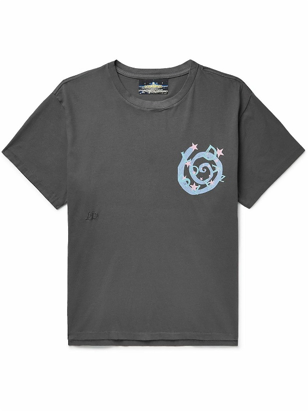 Photo: Lost Daze - Spiral Logo-Print Cotton-Jersey T-Shirt - Black
