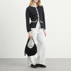 RIXO Women's Mirja Sport Cardigan in Jacquard Navy/Coral