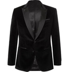 Hugo Boss - Black Helward Slim-Fit Satin-Trimmed Cotton-Velvet Tuxedo Jacket - Black