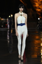 Saint Laurent - Embellished halterneck jumpsuit