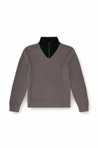 Diesel Half-zip sweater with layered neckline - Knitwear - Man -