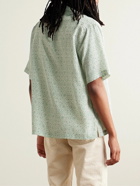 Rhude - Camp-Collar Logo-Embroidered Printed Silk-Twill Shirt - Green