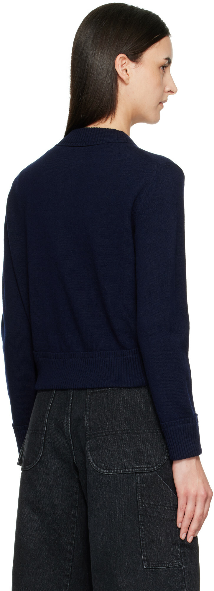 sacai Navy Wool Knit Cardigan