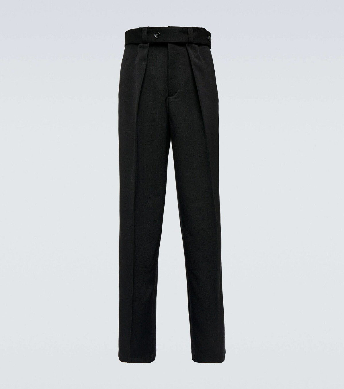 High-rise wool wide-leg pants in black - Jil Sander