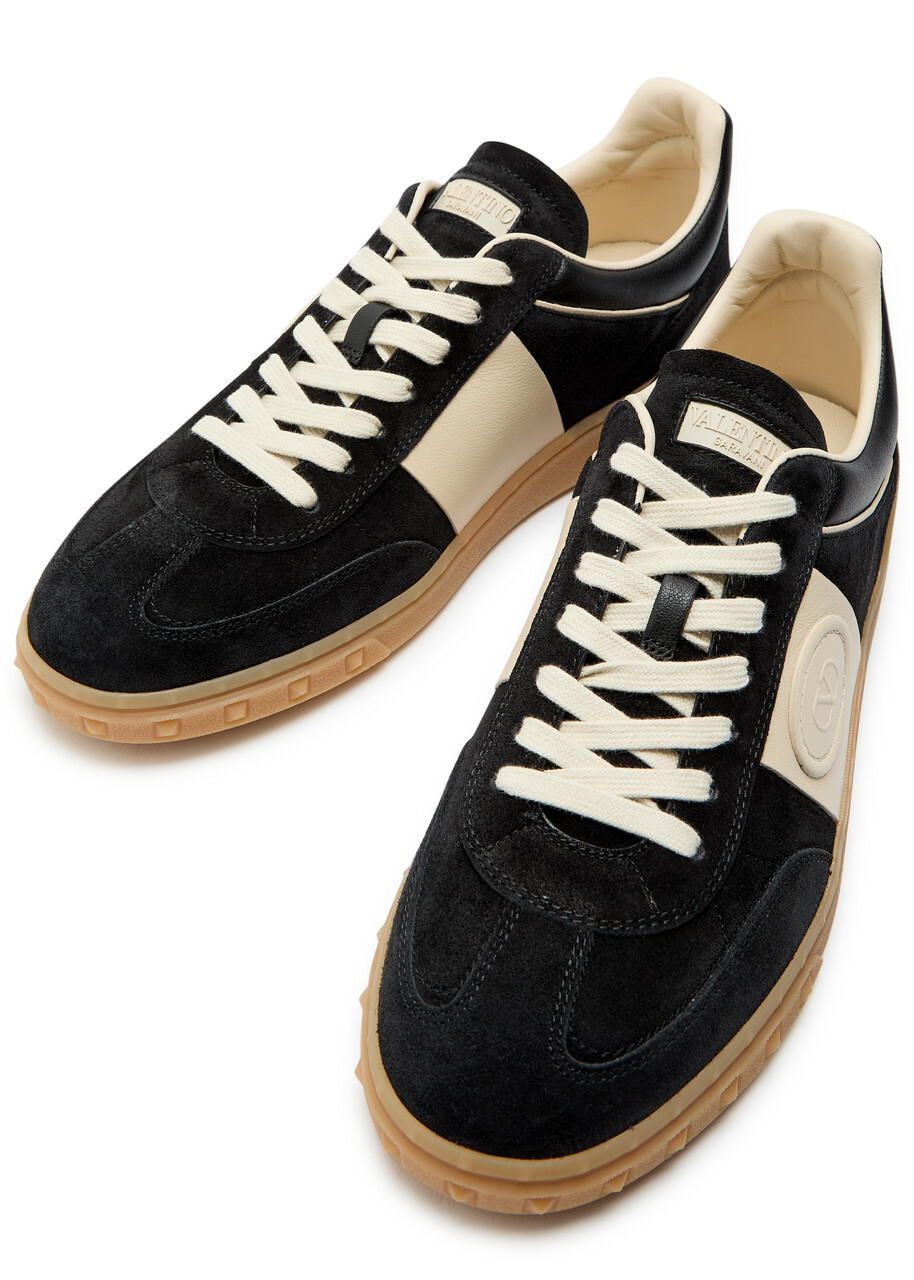 Valentino Garavani Upvillage Panelled Suede Sneakers Black