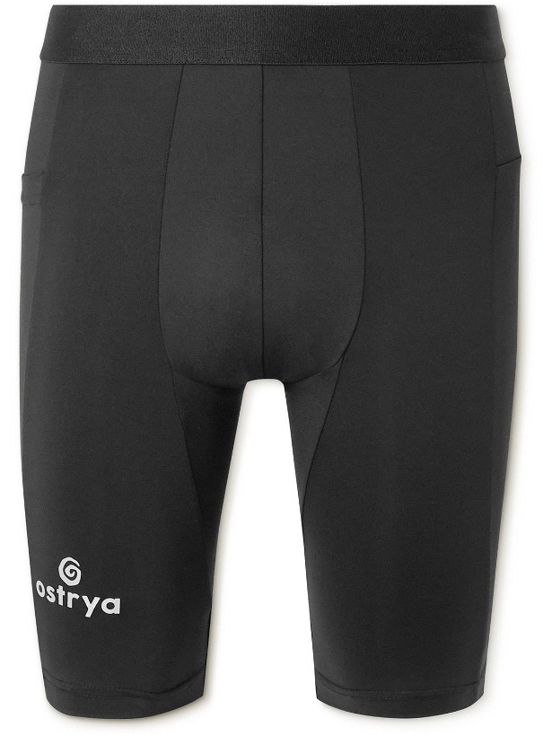 Photo: OSTRYA - Logo-Print Stretch-Jersey Shorts - Black