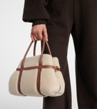 Loro Piana Ghiera Small shearling-trimmed tote bag