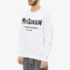 Alexander McQueen Men's Multicoloured Grafitti Logo Crew Sweat in White/Mix