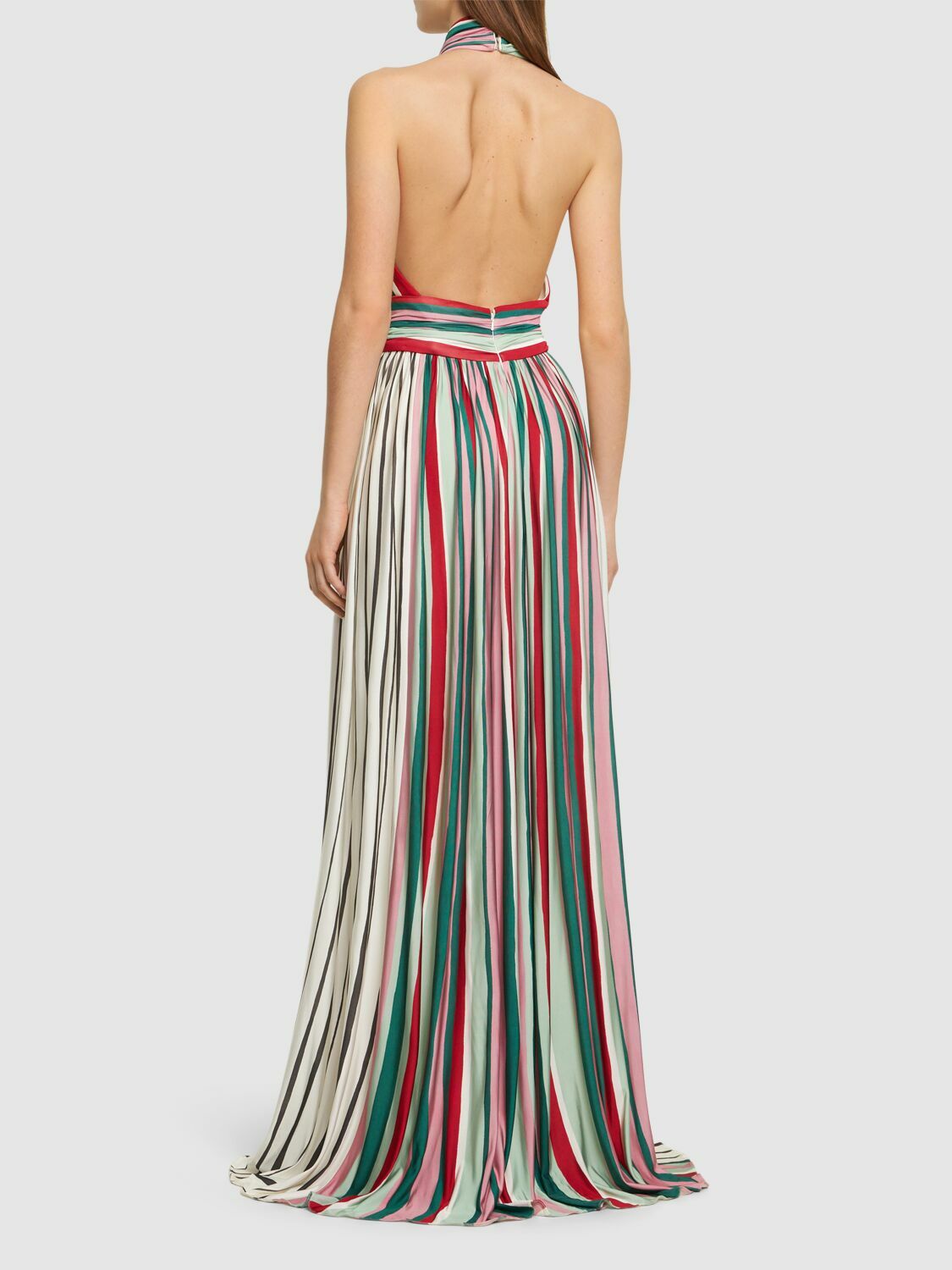 ELIE SAAB - Printed Jersey Long Halter Dress Elie Saab