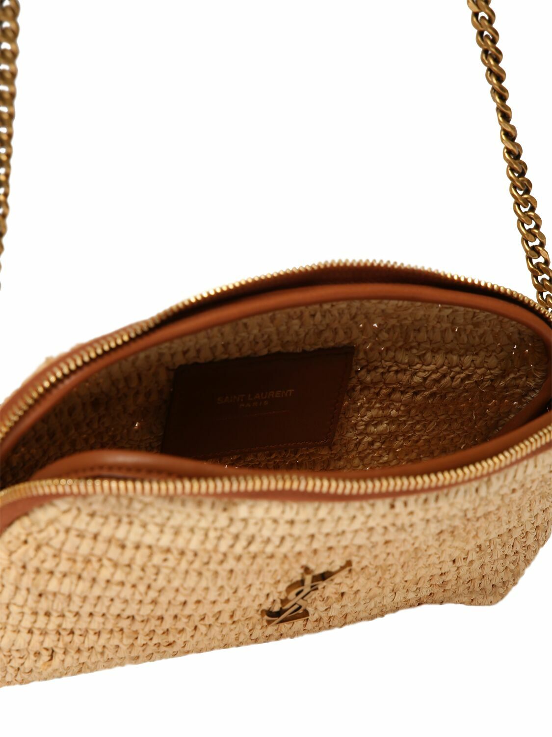 エレガントな【SAINT LAURENT】Gaby ミニ コットン ポーチ 24SS 0400020780922_NATURALBRICK?wid
