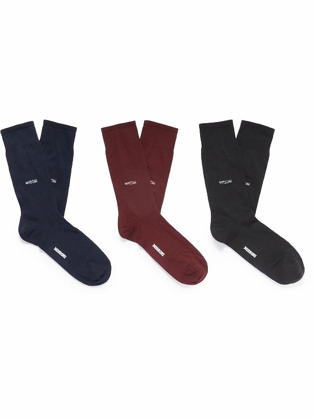 Photo: Missoni - Three-Pack Cotton-Blend Socks - Gray
