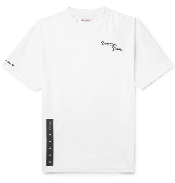 Photo: Palm Angels - Printed Cotton-Jersey T-Shirt - White