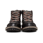 Alexander McQueen Black Studded Lace-Up Boots