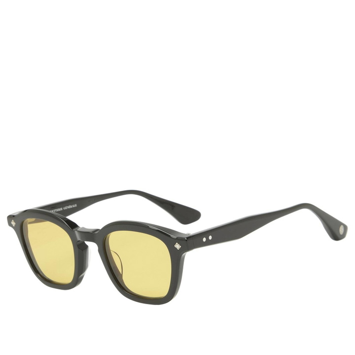 Photo: Lunetterie Générale Cognac Sunglasses in Black/Palladium/Yellow 