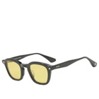 Lunetterie Générale Cognac Sunglasses in Black/Palladium/Yellow 
