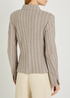 Emporio Armani Chevron-knit Cotton-blend Jacket Beige
