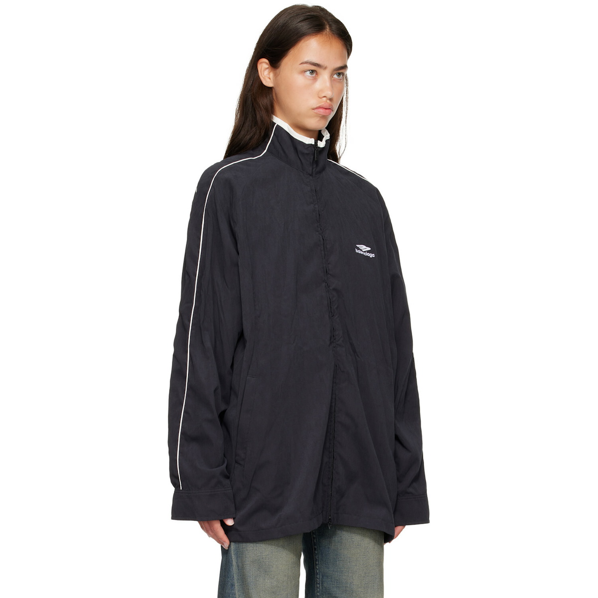 Balenciaga Black Fluid Peachy Track Jacket