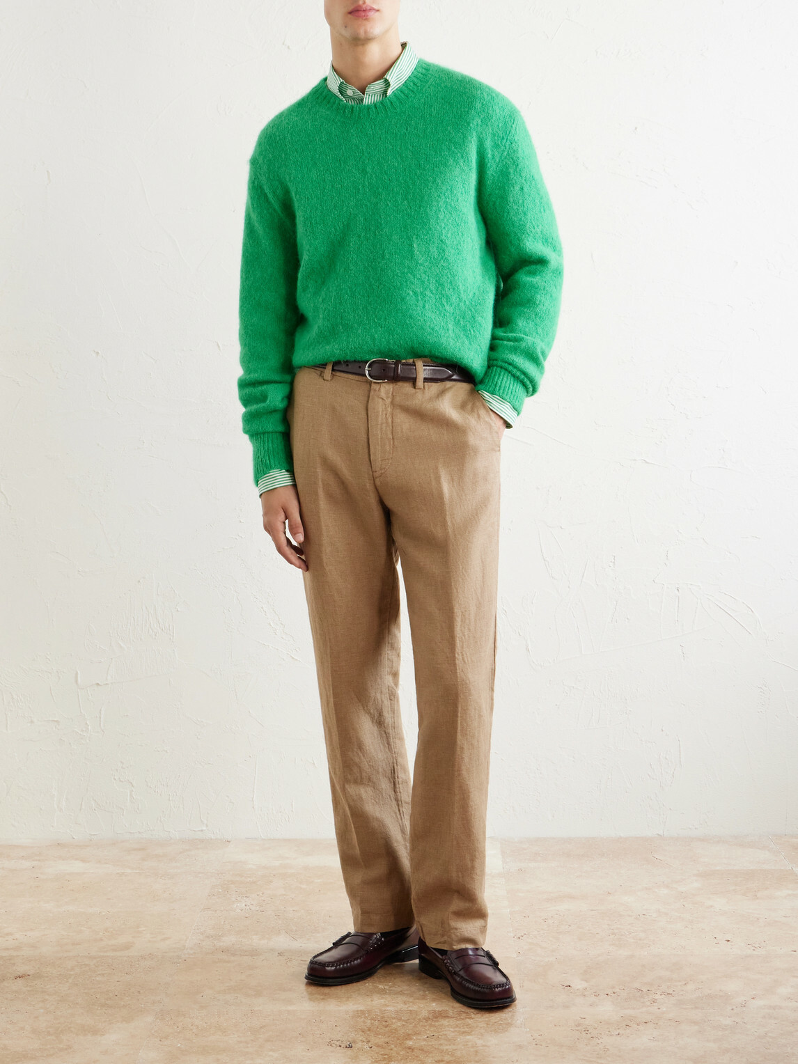 Polo Ralph Lauren - Straight-Leg Cotton and Linen-Blend Trousers - Brown