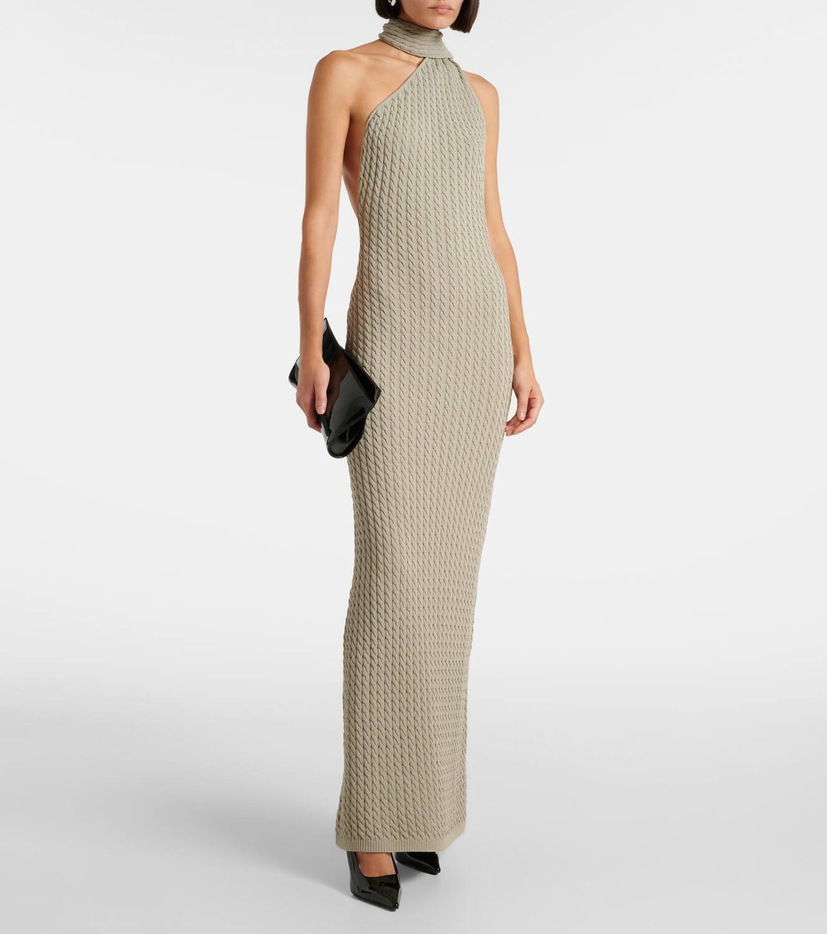 Aya Muse Atria cable-knit cotton-blend maxi dress Aya Muse