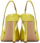 TOM FORD Yellow Satin T Slingback Heels