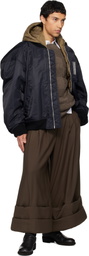 Maison MIHARA YASUHIRO Black Extended Placket Hood Flight Jacket