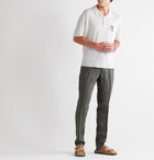 Altea - Embroidered Linen Polo Shirt - White