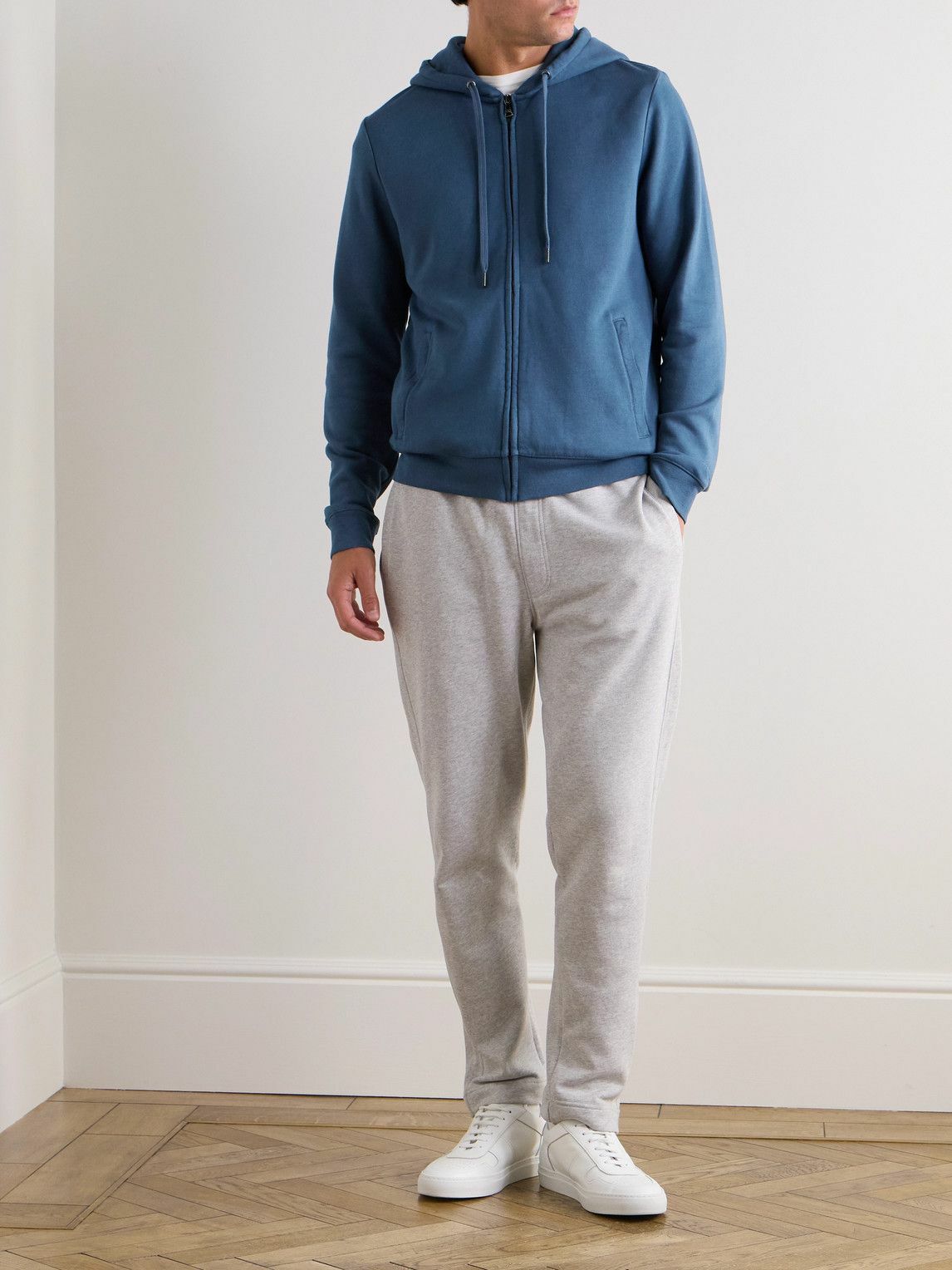 Derek Rose - Quinn Cotton and Modal-Blend Jersey Zip-Up Hoodie - Blue