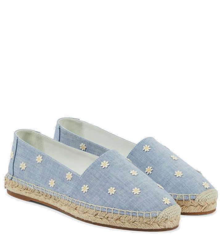 Photo: Manolo Blahnik Susille embroidered chambray espadrilles