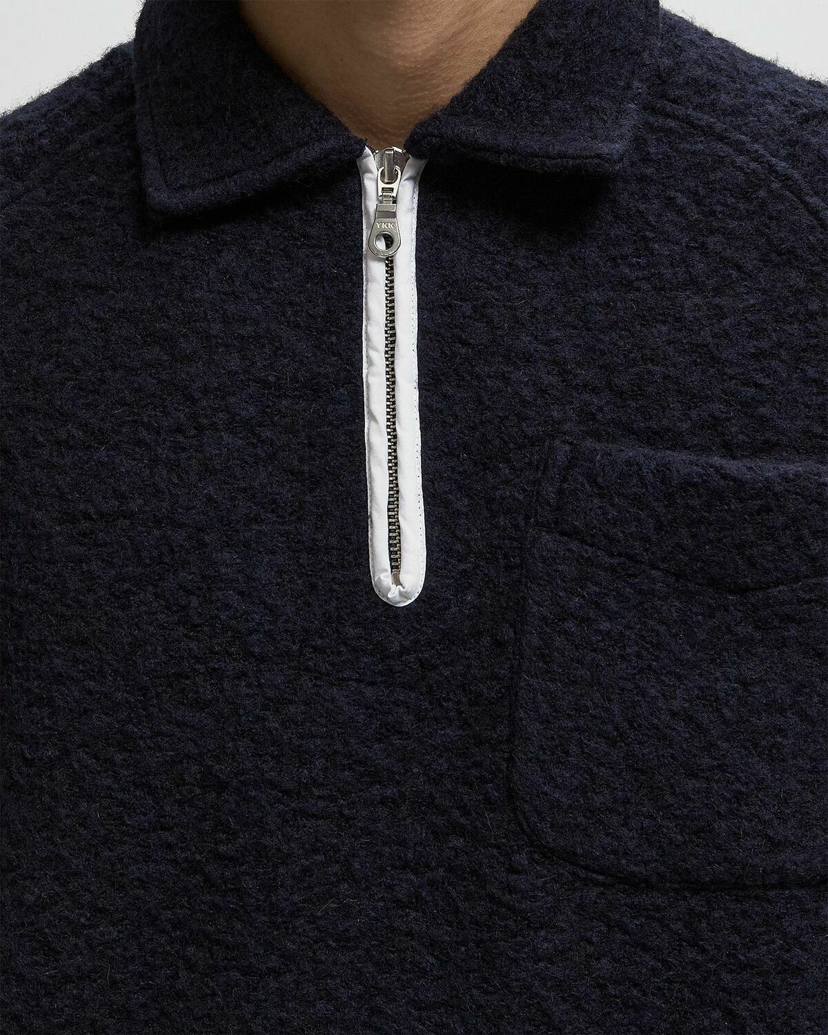 Edmmond Studios UNCONVENTIONAL ZIP POLO Blue Men