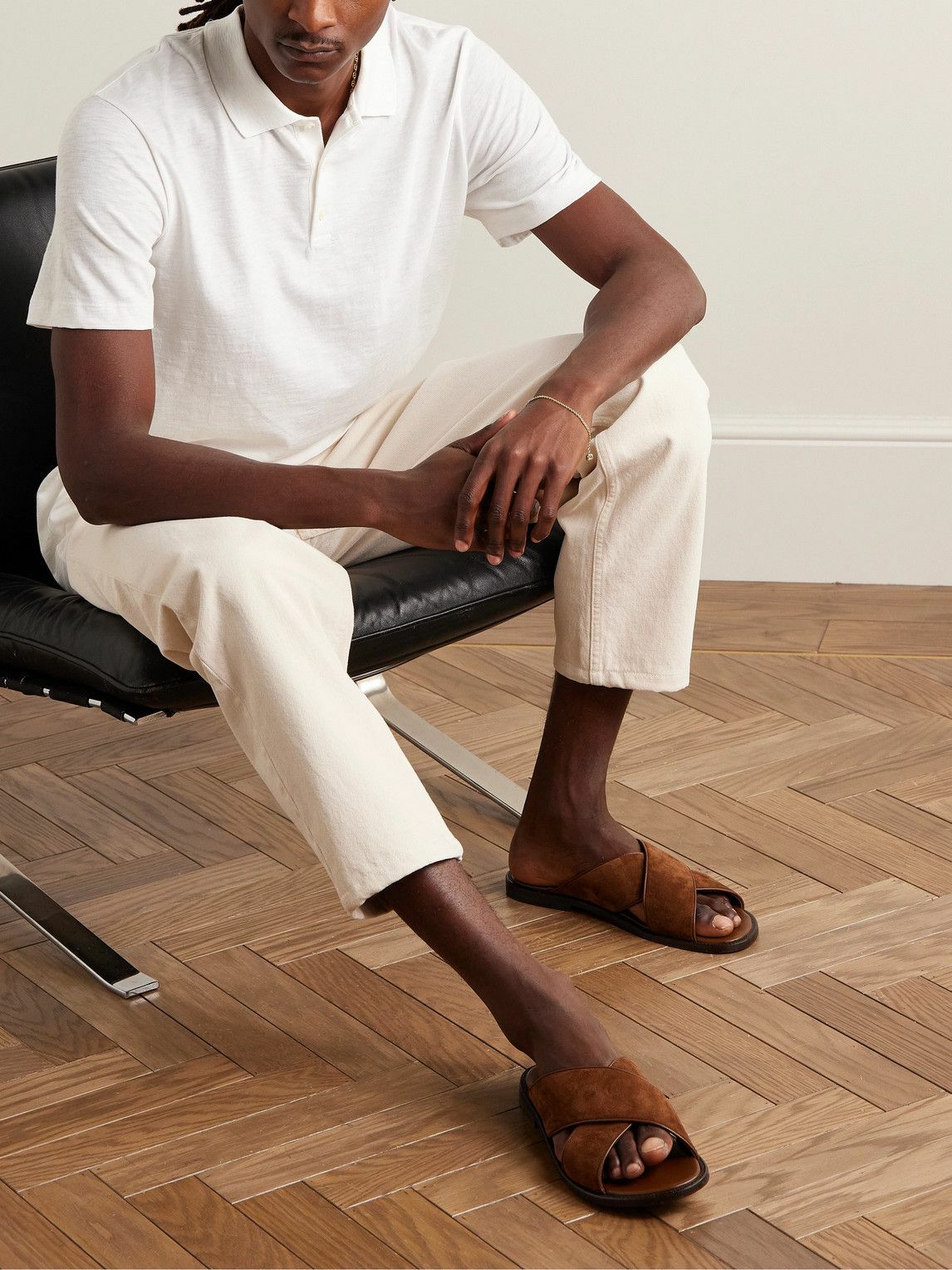 Theory - Bron Slub Cotton-Jersey Polo Shirt - White