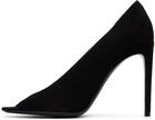 Valentino Garavani Black Open Toe Révélé Suede Heels