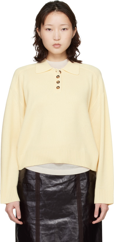 Photo: Loulou de Saison Off-White Homere LDS Cashmere Polo Sweater