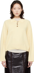Loulou de Saison Off-White Homere LDS Cashmere Polo Sweater