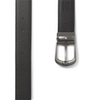 Montblanc - 3.5cm Reversible Cross-Grain Leather Belt - Blue