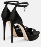 McQueen Jewel embellished satin platform sandals