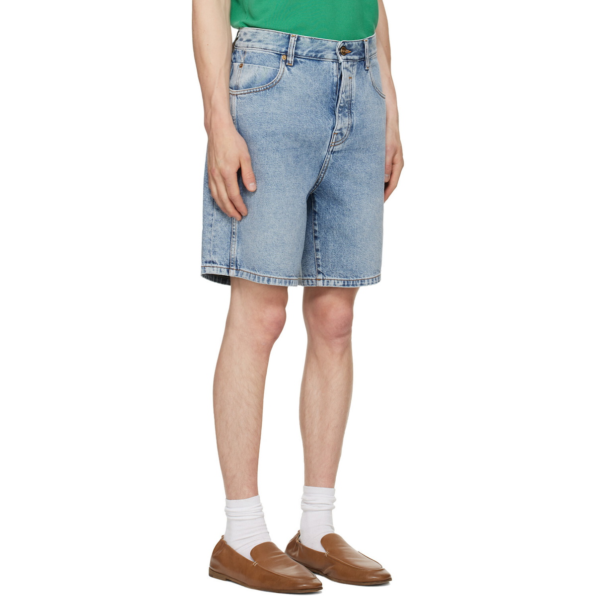 BALMAIN Blue Bermuda Denim Shorts