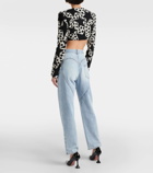 Area Crystal-embellished straight jeans