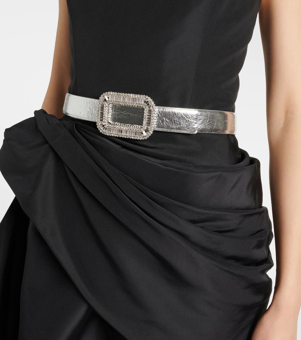 Roger Vivier Pilgrim metallic leather belt