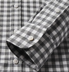 De Bonne Facture - Button-Down Collar Gingham Cotton-Twill Shirt - Gray