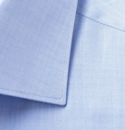 BRIONI - William Slim-Fit Herringbone Cotton Shirt - Blue