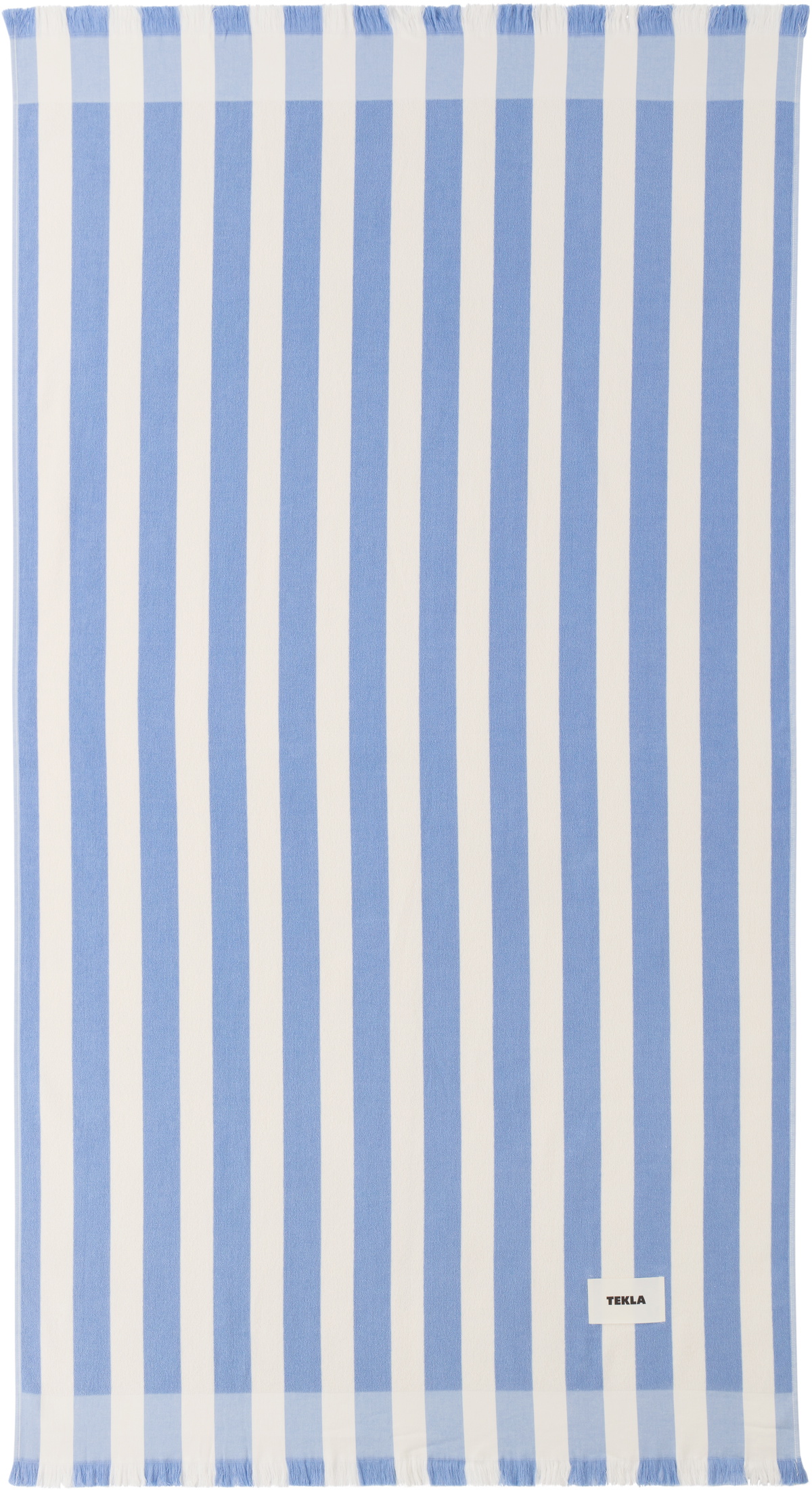 Tekla Blue & Off-White Striped Beach Towel