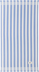 Tekla Blue & Off-White Striped Beach Towel