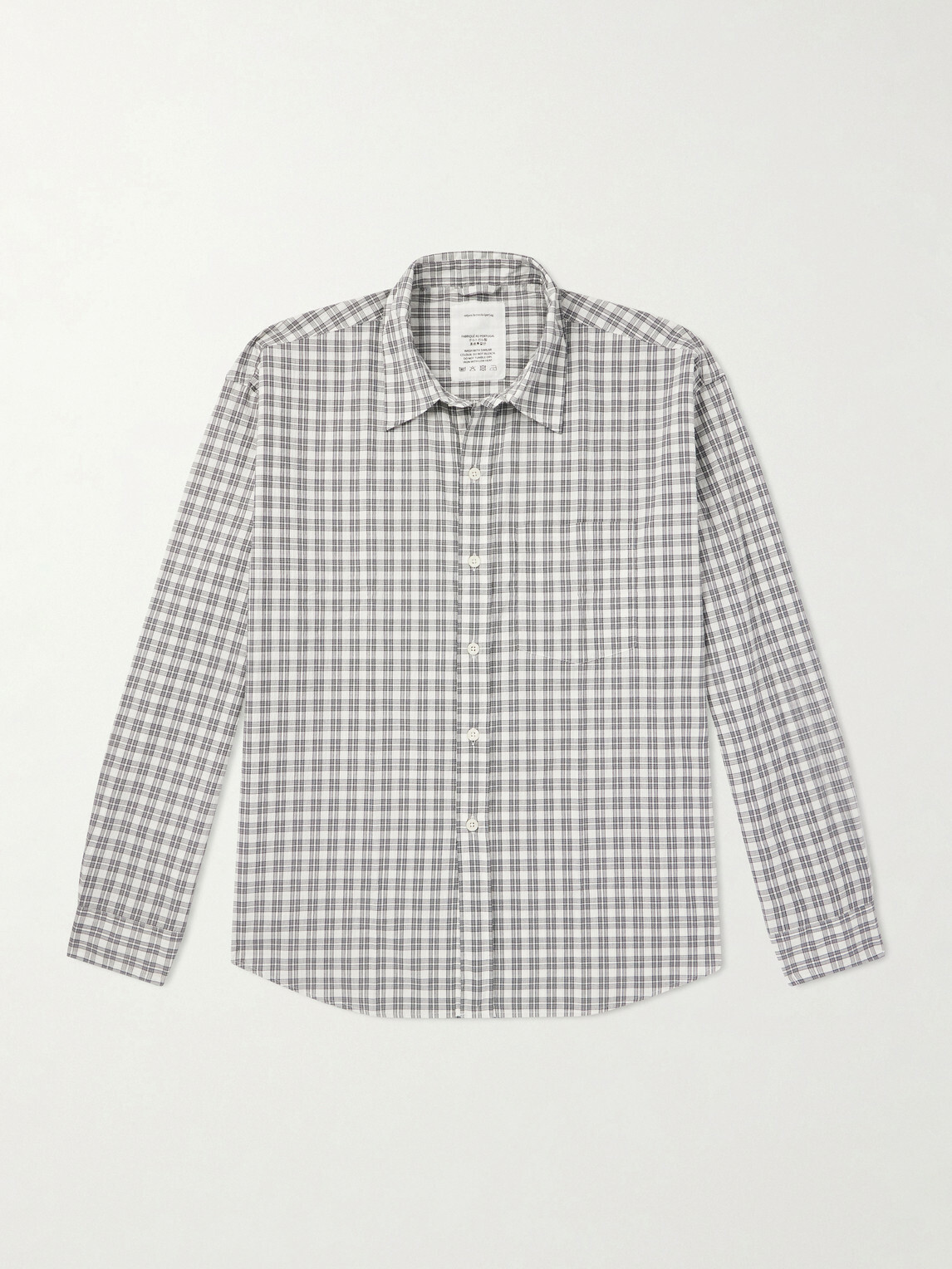 mfpen - Executive Checked Cotton-Blend Poplin Shirt - Gray