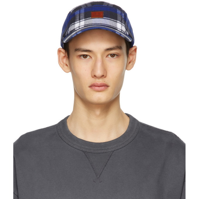 Photo: Acne Studios Blue Plaid Baseball Cap