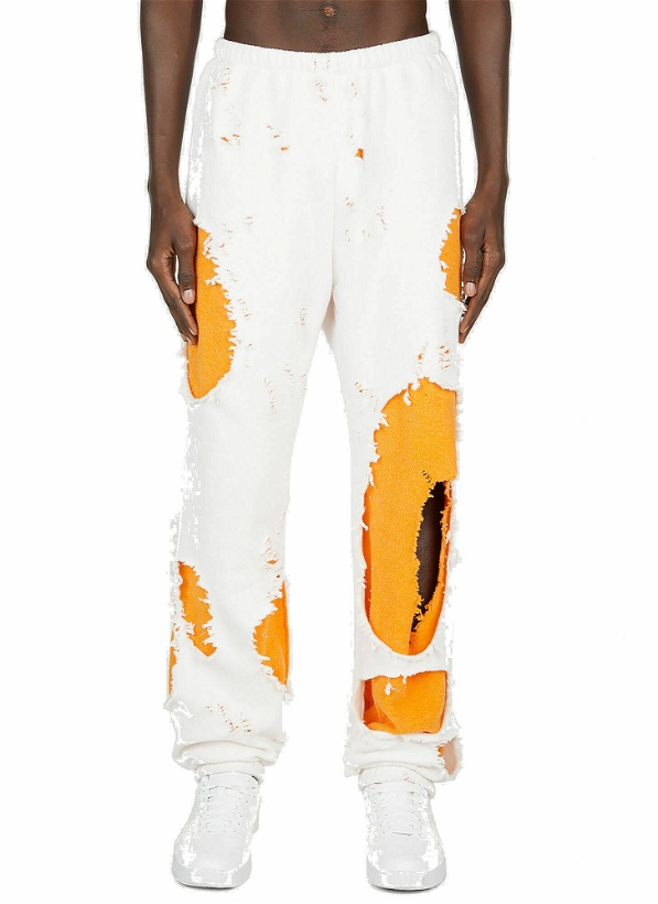 Photo: Liberal Youth Ministry - Distressed Track Pants in White