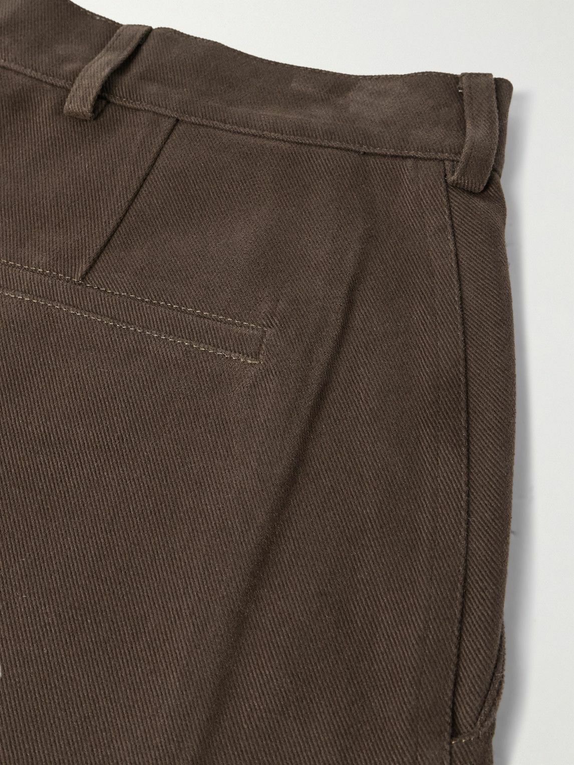 De Bonne Facture - Balloon Tapered Cotton-Twill Trousers - Brown