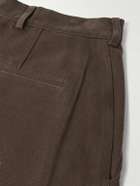 De Bonne Facture - Balloon Tapered Cotton-Twill Trousers - Brown